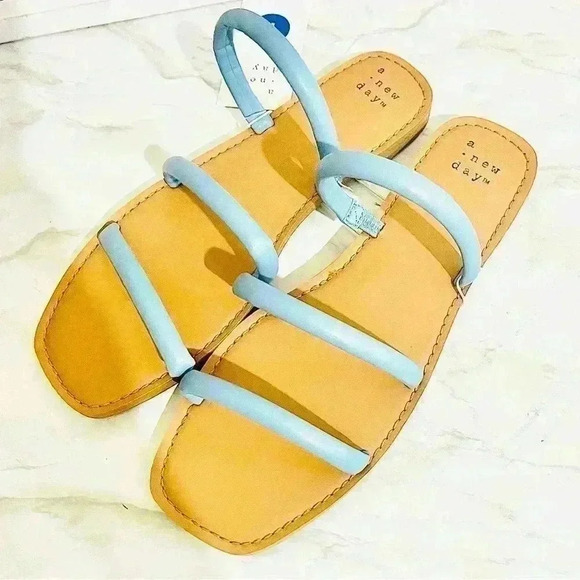 Women's Wren Triple Strap Sandals Blue - A New Day - size 7 - Picture 4 of 7